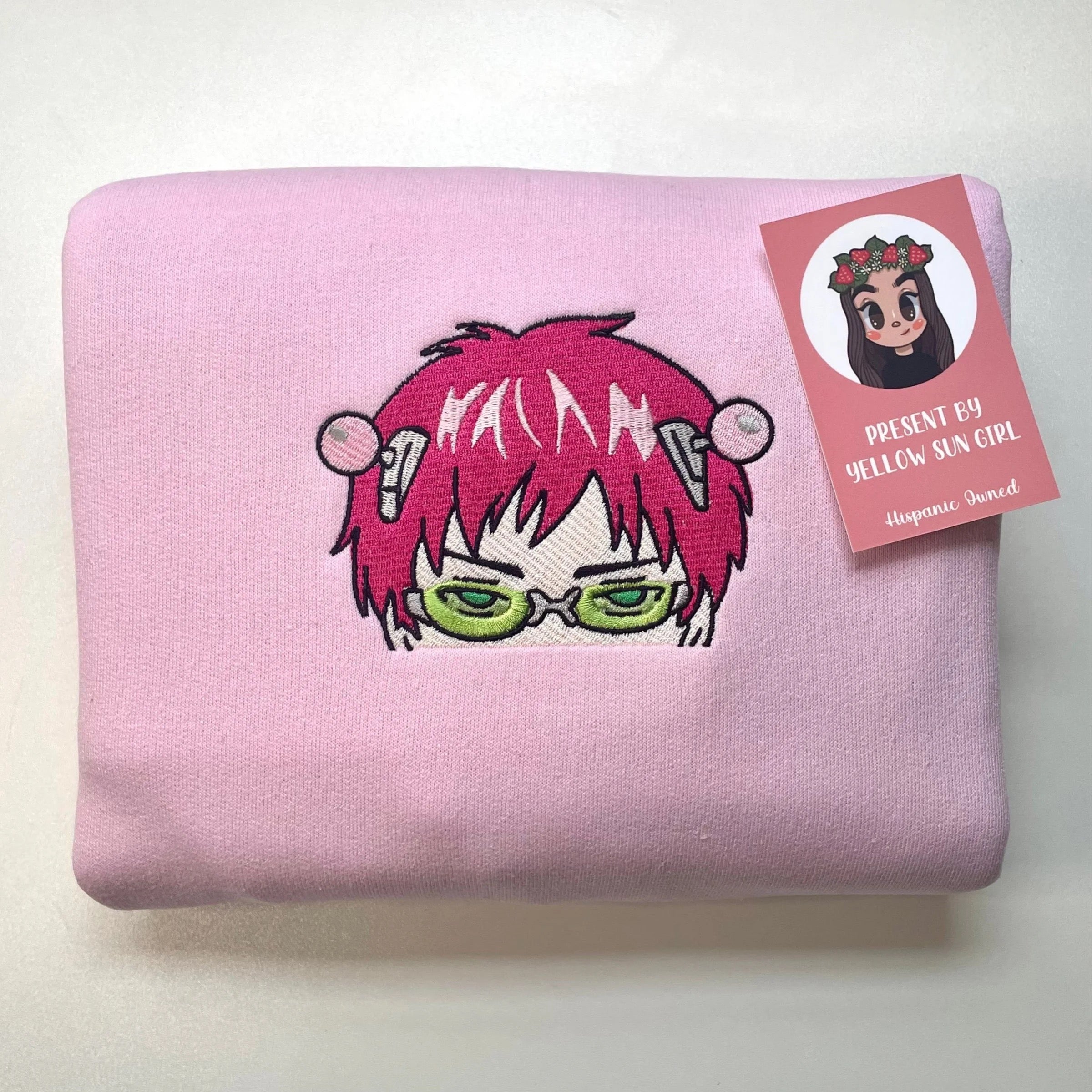pink psychic boy embroidered Sweatshirt/Hoodie